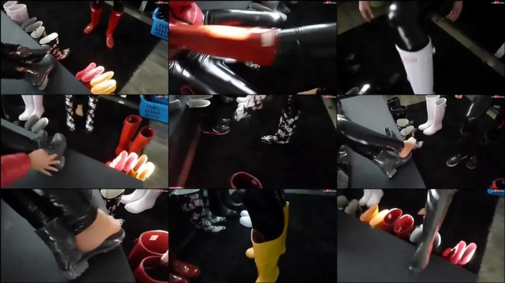 MyDirtyHobby — Shinylady2015 — 2 sexy Girls machen Gummistiefel Anprobe Nylon Söckchen wetlook Le… [HD 720p]