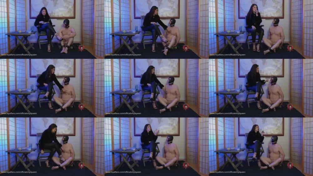 Official Vinyl Queen — Smoking In A Fur With Slave Joe In Chastity [HD 1280p]