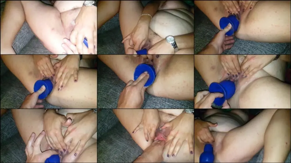 MyDirtyHobby — QueenSteffi — Vom 9cm dicken blauen dildo gefickt [HD 720p]
