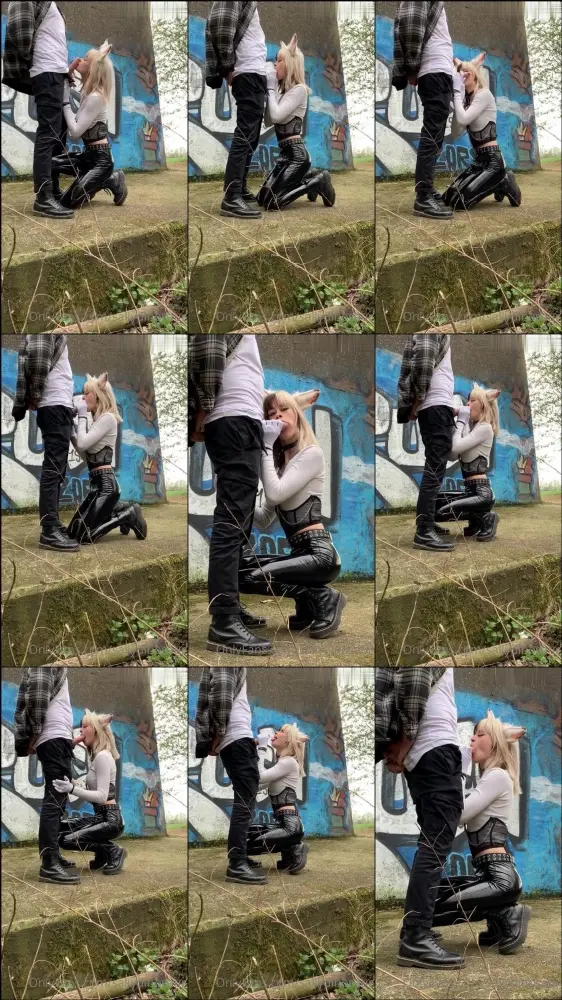 MyDirtyHobby — SallyDinosaur — Outdoors Cosplay Blowjob — Gesichtsbesamung inklusive [FullHD 1080p]