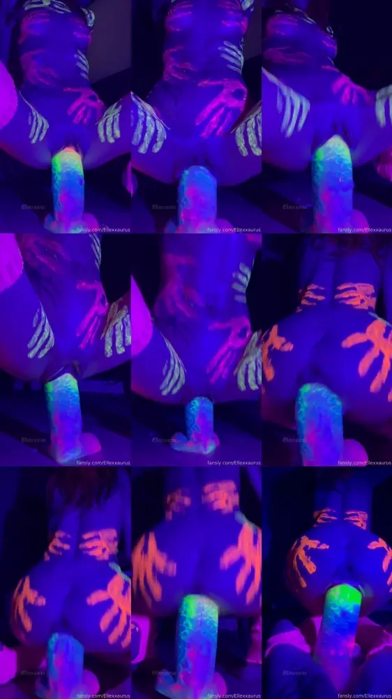 Fansly — Ellexxaurus / UV light and paints feels so trippy I loveee it and the dildo is huge [2K 2160p]