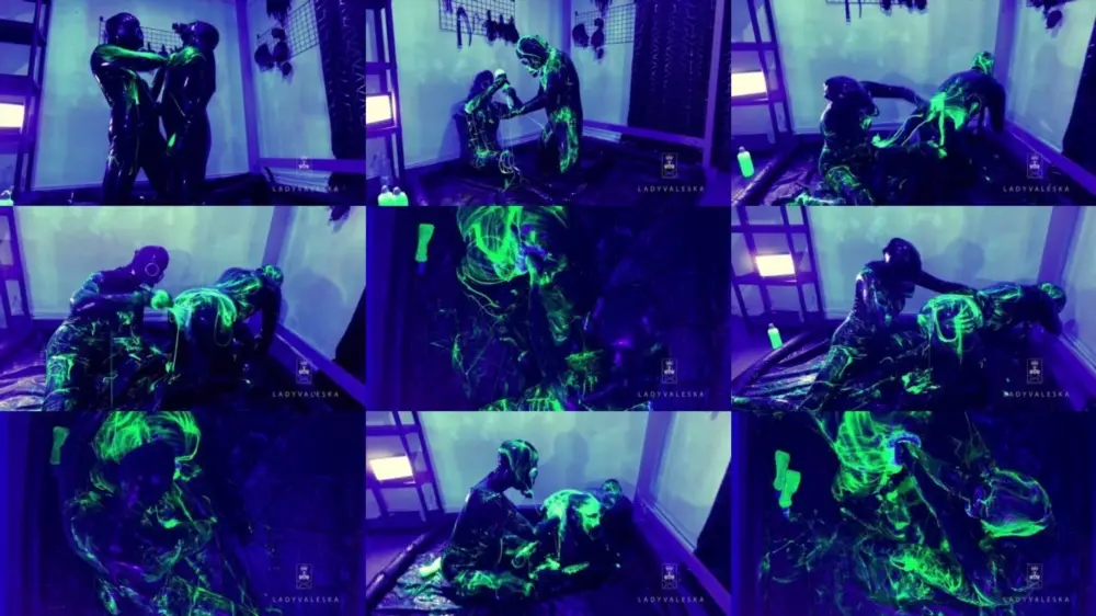 Lady Valeska — Rubber Double Fisting With Uv Slime [FullHD 1920p]