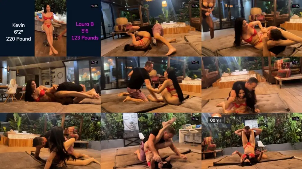 Kinksports — Laura B and Kevin Round 1 – Front Headscissors [FullHD 1920p]