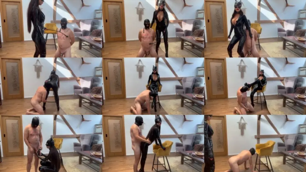 Lady Nikita — Cuckold Fucks Between The Thighs In A Latex Jumpsuit [HD 1280p]