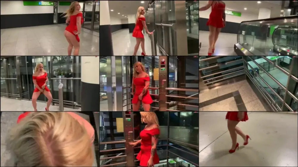 MyDirtyHobby — SteffiBlond — Extreme Pisssauerei am Flughafen — Ob der Aufzug oder die Rolltreppe… [HD 720p]
