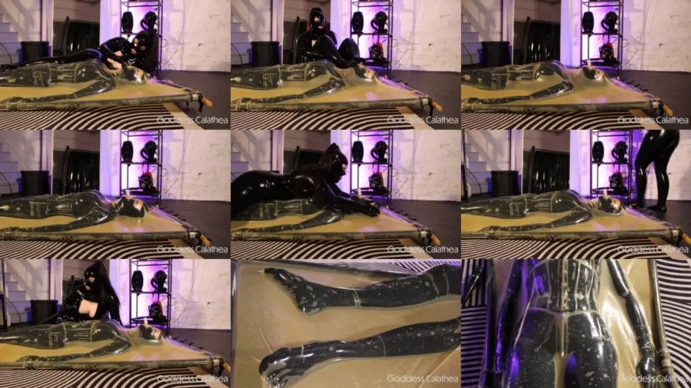 Goddess Calathea — Rubber doll is made to cum inside vacbed [FullHD 1920p]