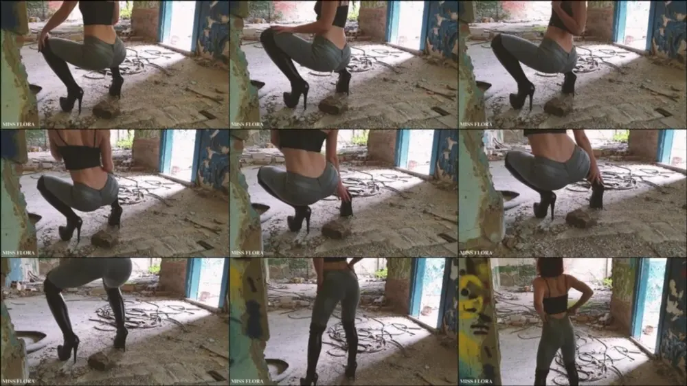 MyDirtyHobby — MissFlora — Stiefel, jeans & zerquetschendes necken in einem verlassenen gebГ¤ude [FullHD 1080p]