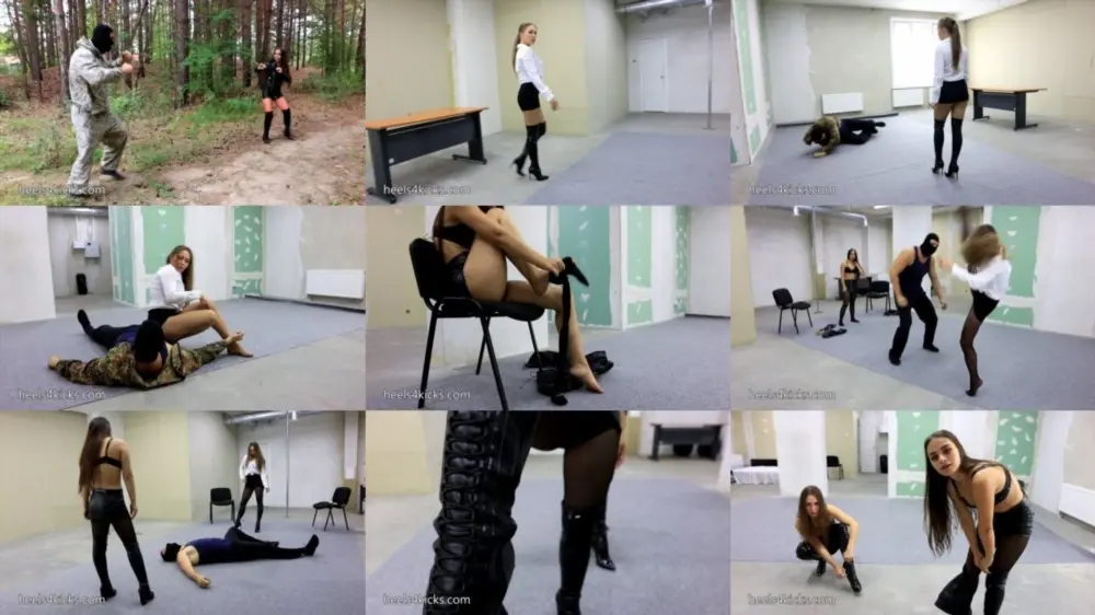 Female Fight Collection 79 — Heels4Kicks — Agents Naomi and Melanie eliminate their targets [FullHD 1920p]