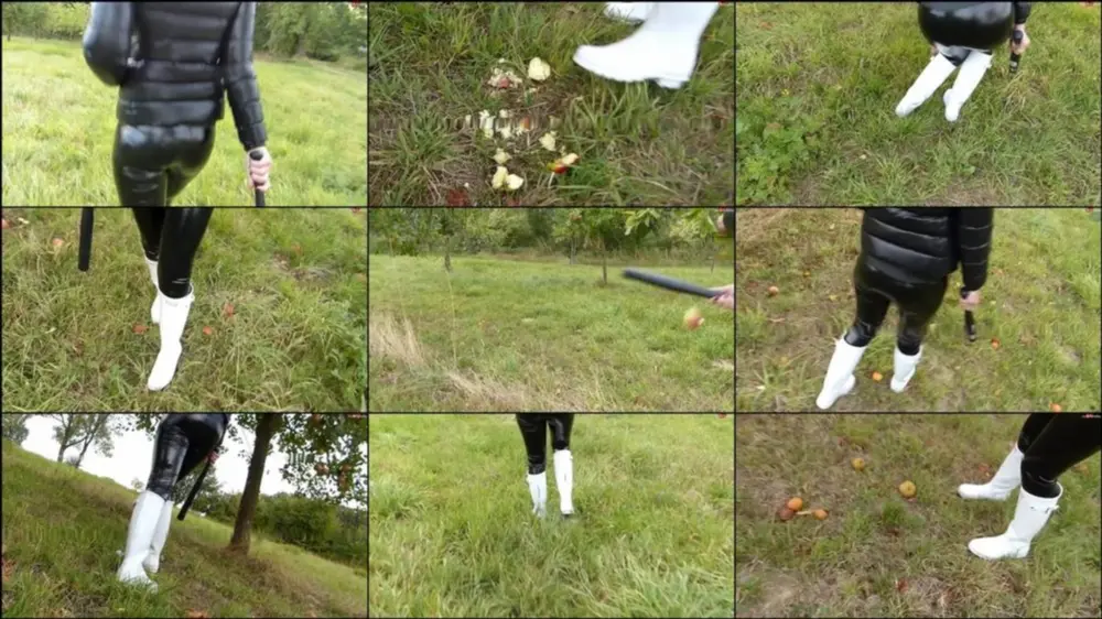 MyDirtyHobby — Shinylady2015 — Apfel Crushing in neuen weissen Gummistiefeln wetlook Lack Hose Da… [HD 720p]