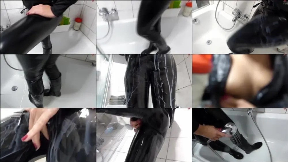 MyDirtyHobby — Shinylady2015 — Sauerei in wetlook Lack Leggins Gummistiefel Regenjacke — ich saue… [FullHD 1080p]