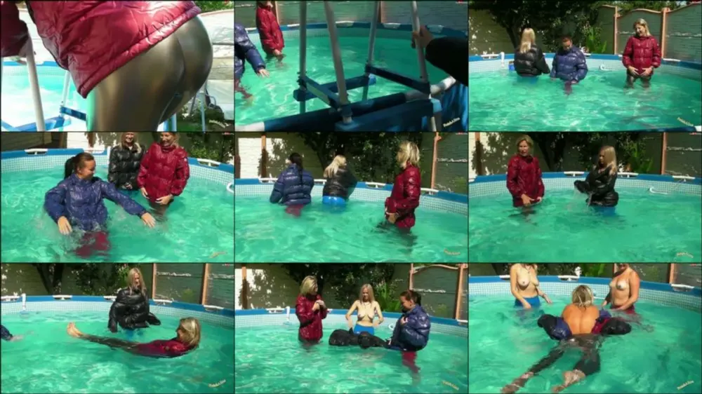 MyDirtyHobby — fetishalina — Mit Christina und Jackie in Daunenjacken und Gummi Leggins im Pool [FullHD 1080p]