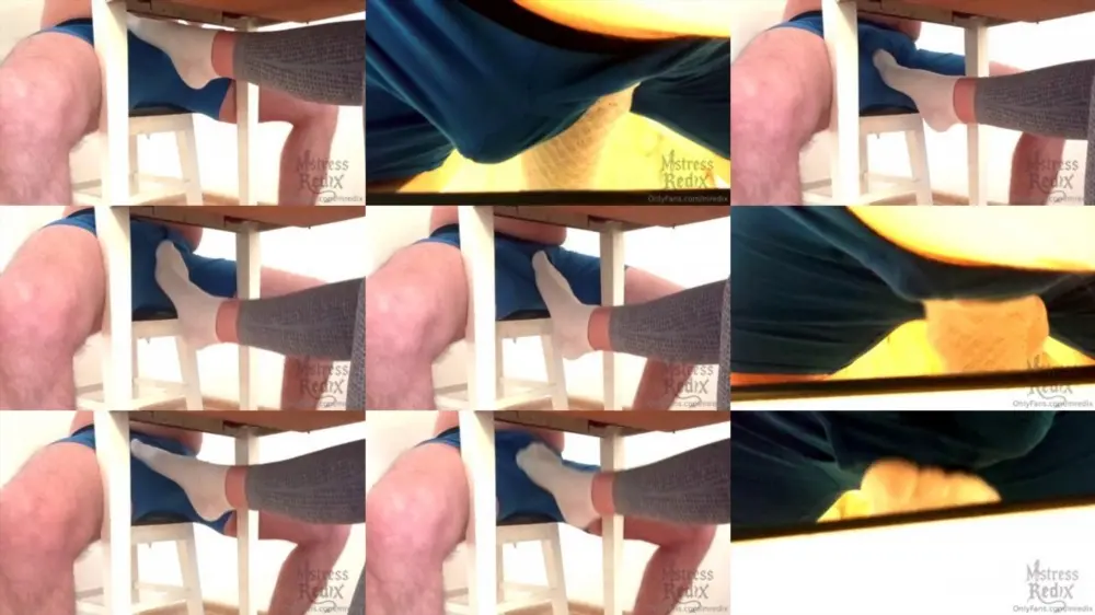 Mistress Redix — Sockjob and Ruined Orgasm Under Table [FullHD 1920p]