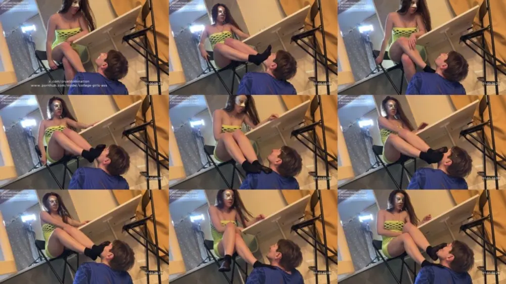 Cruel Domination — My Slave Is Sniffing My Smelly Socks. I Spit In His Face [FullHD 1920p]