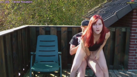 2BrokeTravelers – AO Creampie Quickie on the Balcony