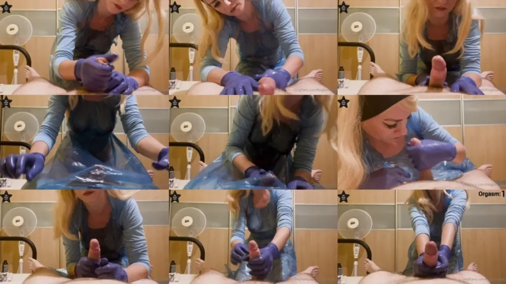 Hisglovelady — Nurse In Transparent Apron, Late Night Shift, Lubricated Examination Gloves [FullHD 1920p]