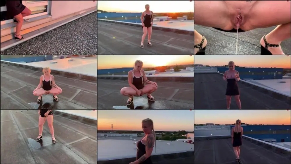 MyDirtyHobby — SteffiBlond — Pinkeln über den Dächern von Dortmund -Guck dir meinen prallen Arsch an [HD 720p]