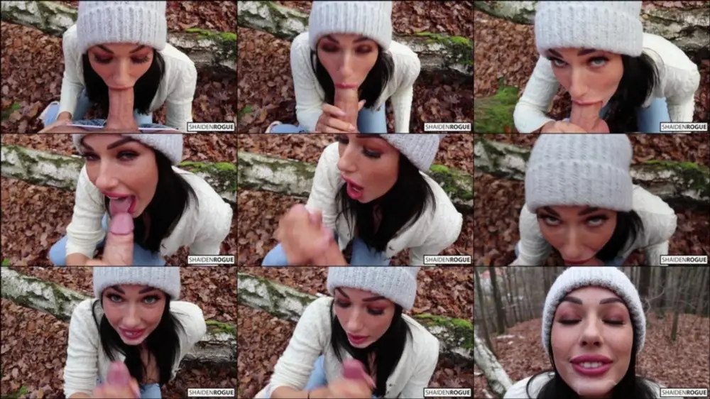 Shaiden Rogue — Freckled Teen SUCKS & SWALLOWS in the Woods — Shaiden Rogue [FullHD 1080p]