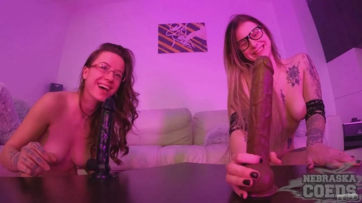 Gabriella Lati, Melonie – Nerdy Girls Table Fuck 2 Big Dildos