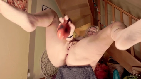 Izzy Fosky Anal MILF Rides Huge Dildo & Butt Plug